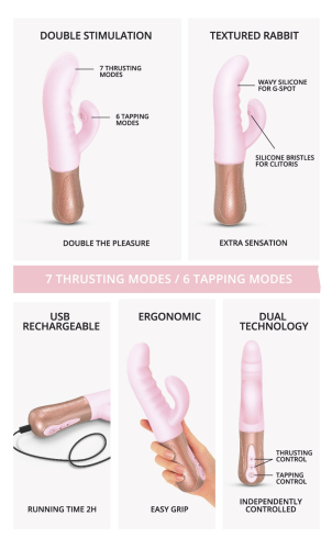 Двойной пульсатор кролик Love To Love SASSY BUNNY - BABY PINK - 6