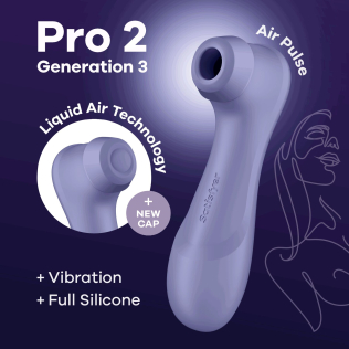 Вакуумный клиторальный стимулятор с вибрацией сиреневого цвета Satisfyer Pro 2 Generation 3 