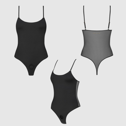 Боди для страпона черное Strap-On-Me Harness Body Signature размер S - 2