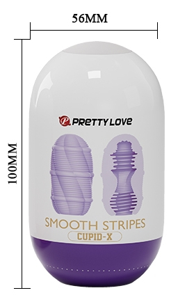Мастурбатор яйцо фиолетового цвета Pretty Love Smooth Stripes Cupid X - 4