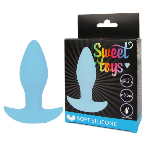 Втулка анальна блакитна L 85 мм d 36 мм SWEET TOYS - 1
