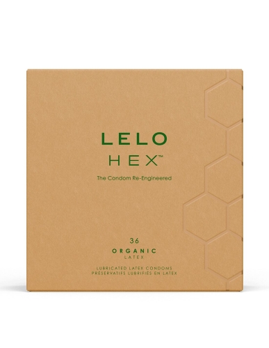 Презервативы тонкие и суперпрочные из органического латекса LELO HEX Condoms Organic 36 штук - 1