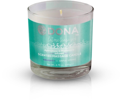 Свеча массажное масло с запахом Шалости DONA Scented 135 гр - 1