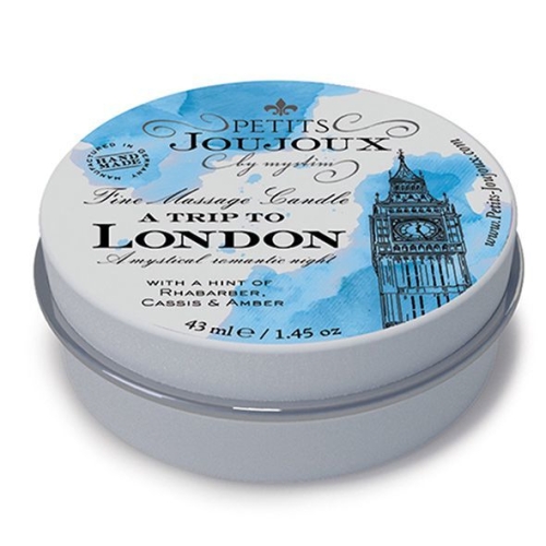 Масажна Свічка з ароматом чоловічого парфуму Petits Joujoux London Rhubarb Cassis and Ambra 43 мл - 1