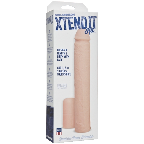 Удлиняющая насадка на половой член телесного цвета Doc Johnson Xtend It Kit White - 2