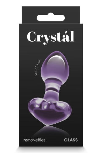 Анальний скляний затор фіолетового кольору NS Novelties Crystal heart - 2