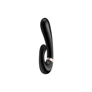 Вибратор кролик для стимуляции точки G и клитора силиконовый черный Satisfyer Heat Wave