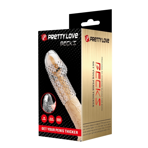 Стимулююча насадка на головку пеніса з прозорими бульбашками LYBAILE Pretty Love Becks - 2