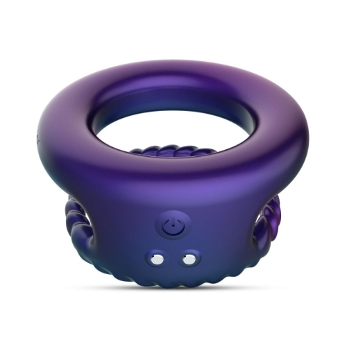 Эрекционное виброкольцо на член силикон фиолетового цвета Hueman Jupiter Vibrating Cock Ball Ring - 3