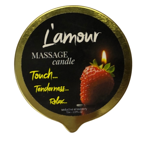 Массажная свеча золотая с ароматом клубники L'amour Seductive 70 мл - 1