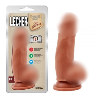 Фаллоимитатор реалистичный на присоске гелевый бежевого цвета Chisa Lecher