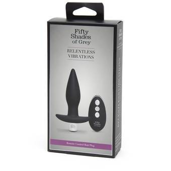 Анальная пробка с вибрацией и пультом ДУ черная Relentless Vibrations Fifty Shades of Grey - 4