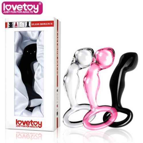 Стеклянный изогнутый фаллоимитатор прозрачный Lovetoy - 2