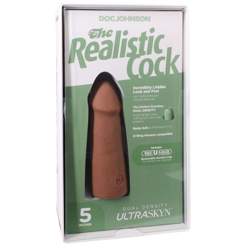 Фалоімітатор реалістичний на присосці бежевий Doc Johnson The Realistic Cock ULTRASKYN - 5 Inch Caramel - 8