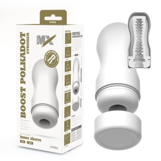 Мастурбатор для чоловіків у колбі білого кольору Chisa Boost polkadot stroker