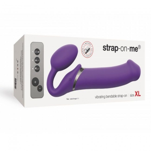 Страпон без ремешков с вибрацией Strap-On-Me Vibrating Violet XL - 5