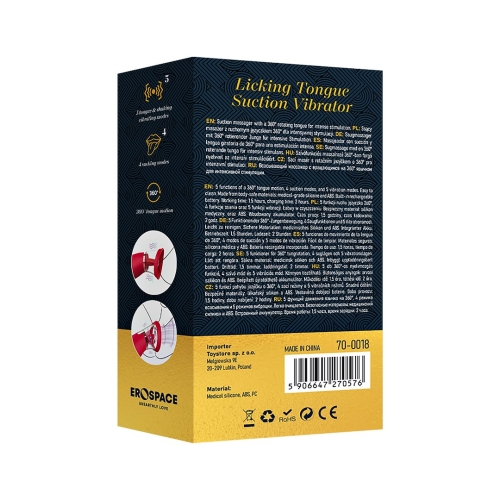 Вакуумный стимулятор з язычком Erospace Licking Tongue Suction Vibrator Sweet Play A18 - 15