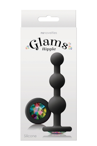 Анальная пробка с радужным кристаллом GLAMS RIPPLE RAINBOW GEM - 2