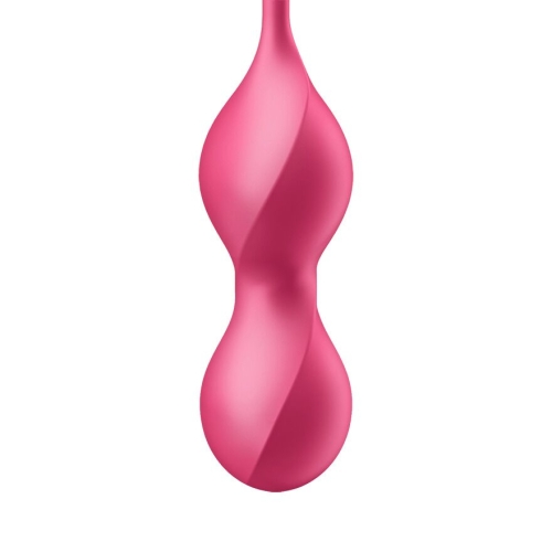 Вагинальные шарики с вибрацией и смарт управлением красного цвета Satisfyer Love Birds 1 - 4