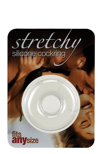 Эрекционное кольцо на член белое Seven Creations Stretchy Cockring Transparent - 3