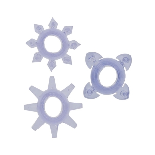 Эрекционные кольца на член фиолетовые Toy Joy Tickle C-Rings 3 штуки
