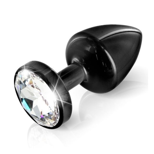 Анальна пробка зі стразом Diogol ANNI round black 25мм - 1