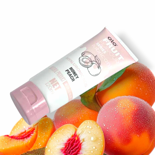 Оральний лубрикант на водній основі з ароматом та смаком медового персика OLO fruit Flavour Series 120 мл - 1