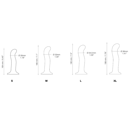 Насадка для страпона силиконовая черного цвета Strap On Me P&amp;amp;G-Spot Dildo размер XL - 4