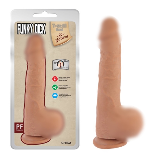 Фаллоимитатор реалистичный на присоске бежевого цвета Chisa Funky Dick - 1