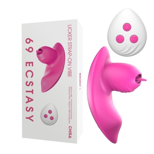 Клиторальный стимулятор розового цвета с пультом управления Chisa Licker Strap-on Vibe - 1