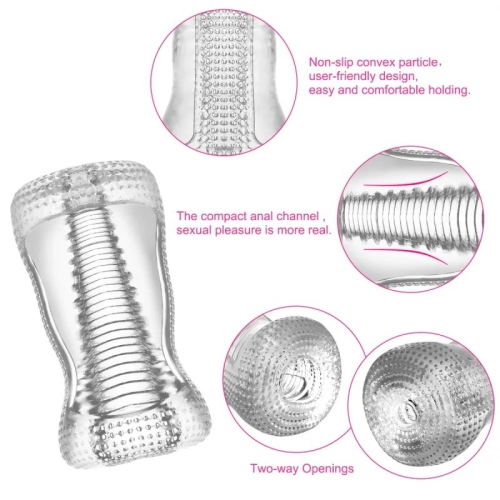 Мастурбатор реалистичнй прозрачного цвета Ice Girl Textured Sensation Stroker - 3