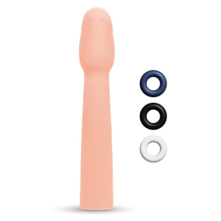 Насадка на член із 3 ерекційними кільцями у наборі бежева Size-Up Penis Entender