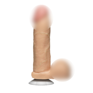 Фалоімітатор 18,5 см/5,1 см реалістичний з яєчками на присоску Doc Johnson the Realistic Cock 8 inch White-вініловий
