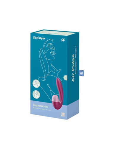 Вакуумний вібратор для стимуляції клітора і точки G бордовий Satisfyer Supernova - 3