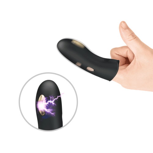 Клиторальный стимулятор с электростимуляцией на палец черный Pretty Love MARICO Fingering Electric Vibrator - 7