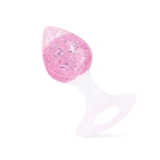 Анальная пробка силиконовая розовая Liebe Seele Heart-shaped Crystal Anal Plug размер Medium