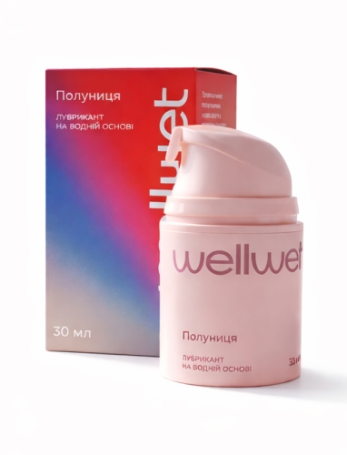 Оральный лубрикант на водной основе со вкусом клубники WellWet 30 мл - 2