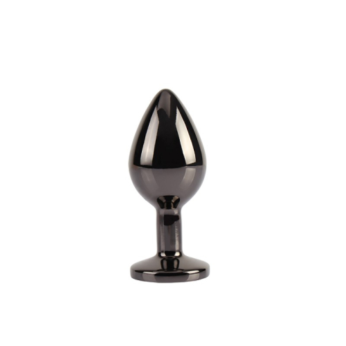 Анальная пробка черного цвета с радужным кристаллом Chisa Tungsten Gem Butt Plug размер Medium - 2