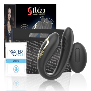 Вибратор для пар вагинально клиторальный с пультом Ibiza Rotating Dual Vibrator черный