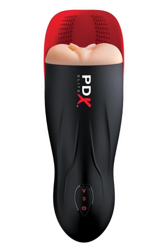 Мастурбатор вагина в колбе с вибрацией бежевая Pipedream PDX Elite Fuck-O-Matic - 2