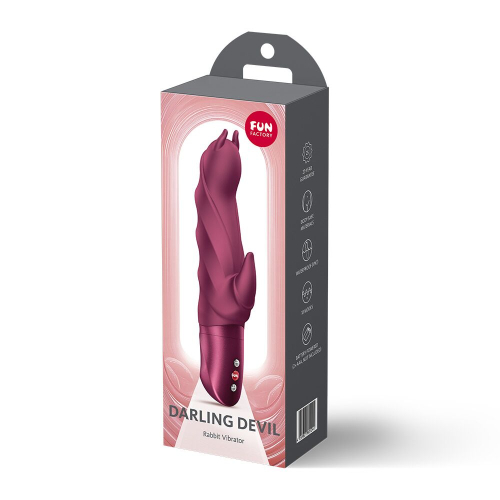 Вібратор з ріжками з відростком для клітора червоний Fun Factory Darling Devil Wine Red - 4