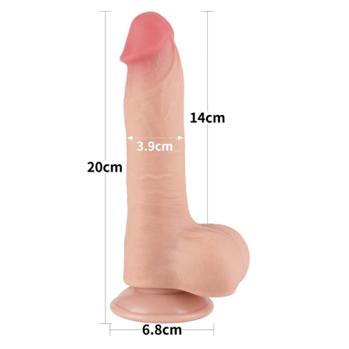 Фалоімітатор реалістичний на присосці Sliding Skin Dual Layer Dong Flesh 8.0 тілесний - 2