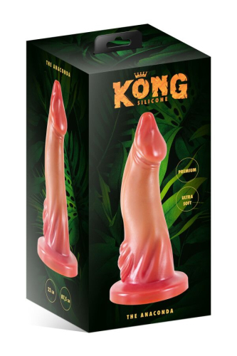 Фентезійний фалоімітатор на присосці тілесного кольору Kong Silicone The Anaconda - 2