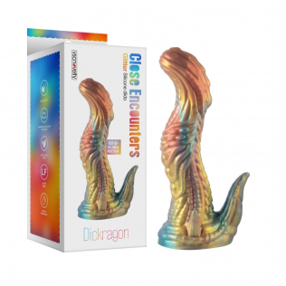 Фаллоимитатор в виде пришельца силиконовый разноцветный Vscnovelty Glitter Silicone Dildo Dickragon