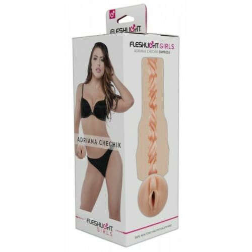 Мастурбатор в колбе вагина из киберкожи телесного цвета порноактрисы Adriana Chechik Fleshlight - 9