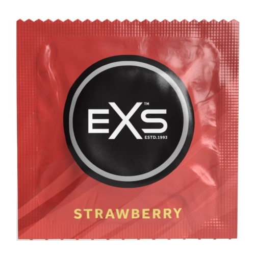 Презерватив веганские со вкусом клубничного мороженого EXS Flavoured Strawberry 5 штук - 1