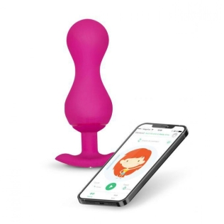 Смарт вагинальные шарики с вибрацией на жесткой сцепке розового цвета Gvibe 