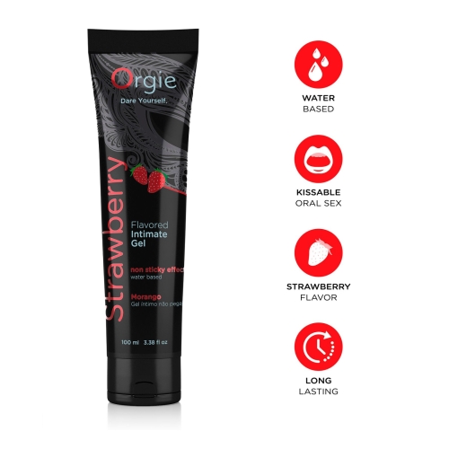 Оральный лубрикант со вкусом клубники на водной основе Orgie Lube Tube 100 мл - 3