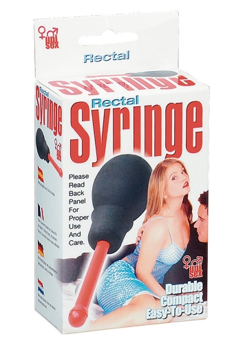 Анальный душ с 2 насадками чёрный Seven Creations Rectal Syringe 40 мл - 2