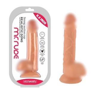 Фаллоимитатор реалистичный на присоске Mr. Rude Realistic Dong Flesh 8.3 телесный